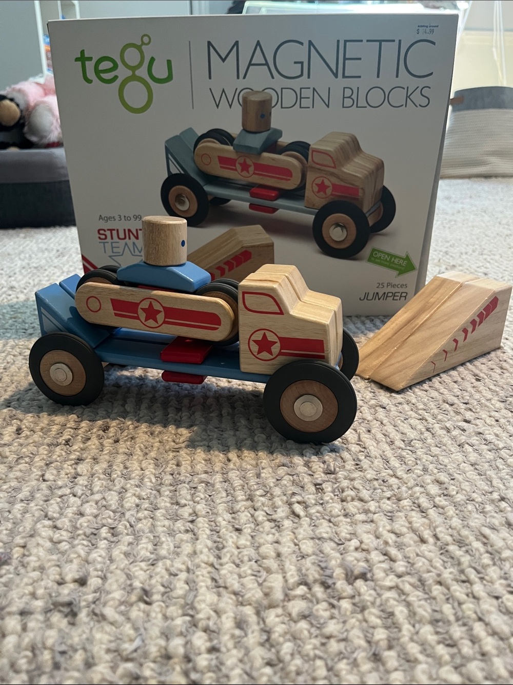 Tegu Magnetic Wooden Blocks Set Stunt Team 25 pieces